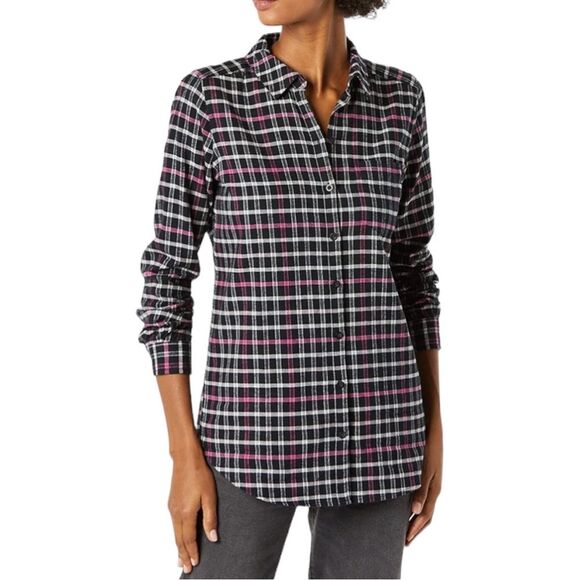 NWT Goodthreads Women's Brushed Flannel Boyfriend Tunic Size XS - Picture 1 of 12